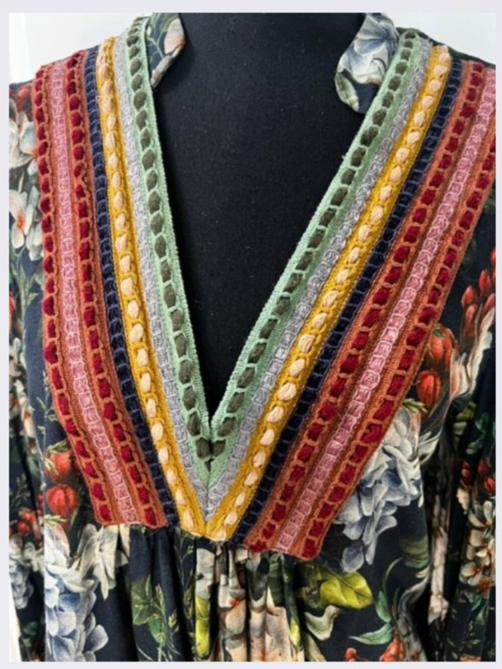 Anthropologie Bl-nk Stephanie Top in Dark Floral Print Long Sleeves – Size Small - Picture 8 of 9